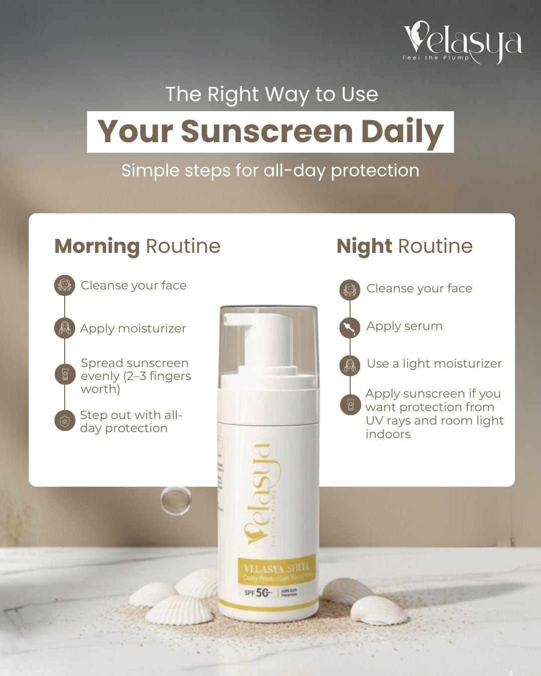 Velasya Shell Daily Protection Sunscreen