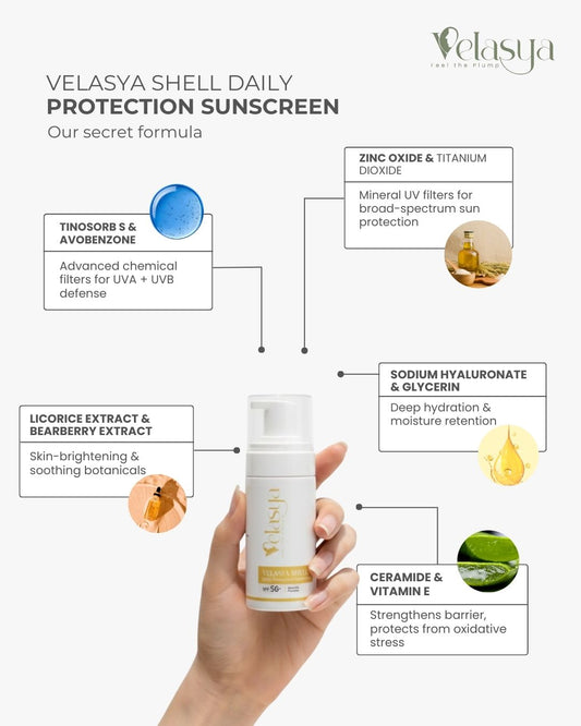 Velasya Shell Daily Protection Sunscreen(50gm)